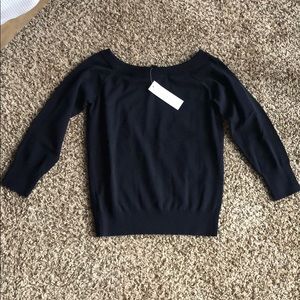 Ann Taylor Navy 3/4 Sleeve Sweater